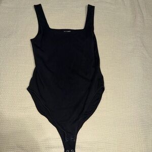 Old Navy Black Square Neck Bodysuit Women’s Medium Sleeveless